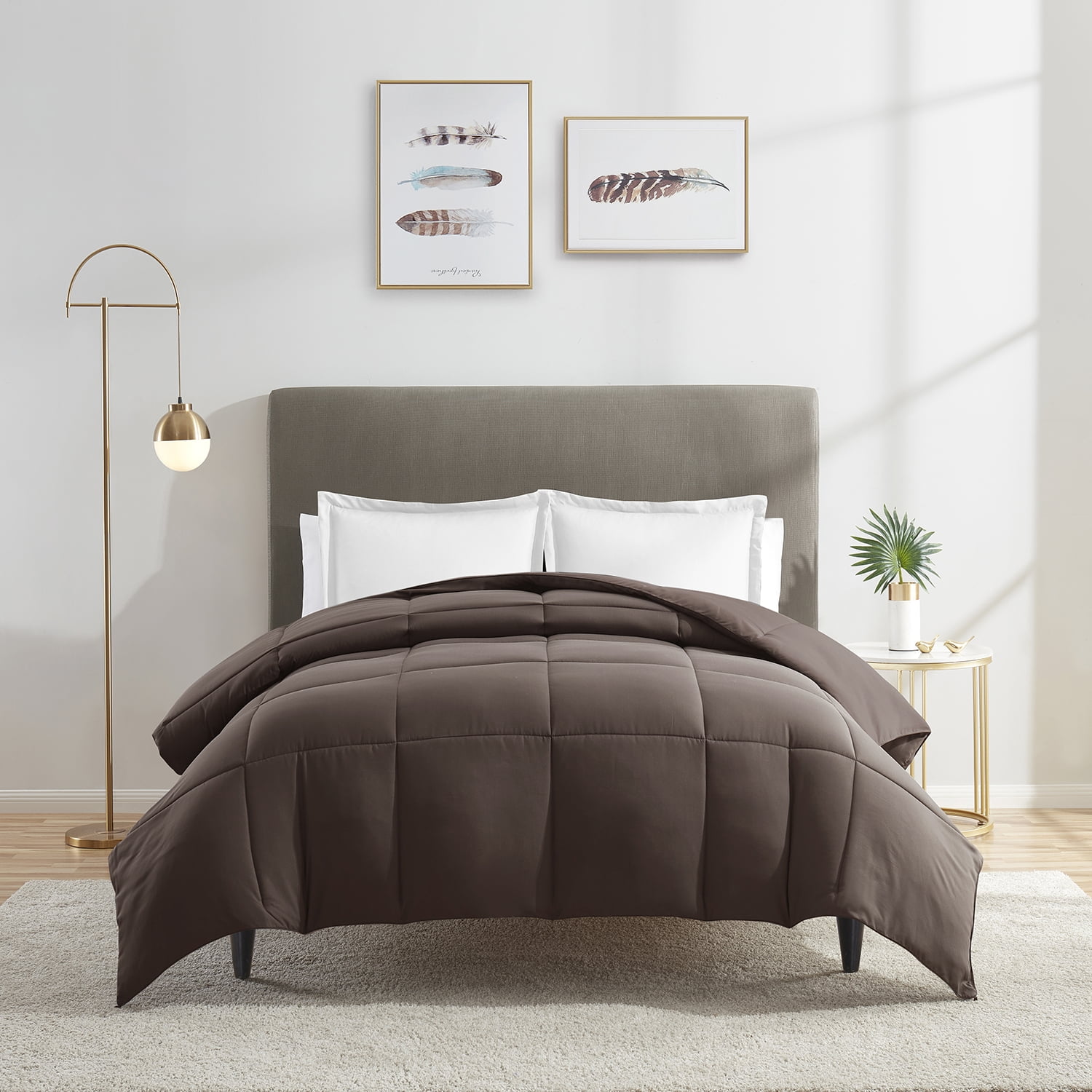 Nestl All Season Goose Down Alternative Comforter, King/California King, Brown