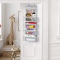 thumbnail image 2 of Simple Houseware Over Door 4 Clear Window Pocket Organizer with 3 Pockets Grey, 2 of 5