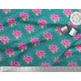 thumbnail image 3 of Soimoi Tissu en Coton Cambric Design Quatrefoil, Imprimé Floral Feuilles & Roses au Mètre 42 Pouces de Large, 3 of 3