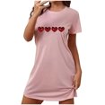 thumbnail image 1 of Jupe de Pyjama pour Mariée Nuisette pour Femme à Manches Courtes Vêtement de Nuit Confortable Chemises de Nuit Imprimées Col Ras du Cou T-Shirt de Nuit Robe de Sommeil Douce Coupe Ample Robe de Pyjama TG, 1 of 5