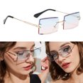 thumbnail image 4 of Esquirla Square Rimless Tinted Lens Retro Party Rave Shades Glasses - blue Blue Pink, 4 of 8