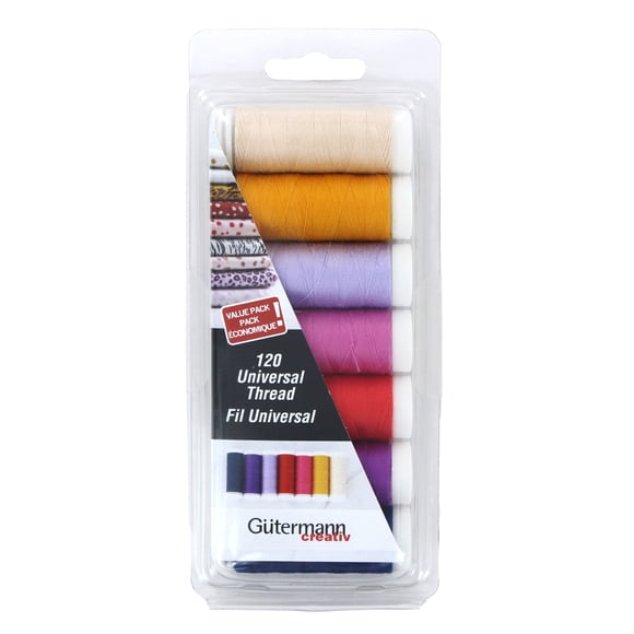 GÜTERMANN Value Pack, Bright, - 7 Shades, 128 m (140 yd), 16.51 cm (16.5 cm (6.5 in)) H × 6.35 cm (6.4 cm (2.5 in)) W × 2.54 cm (2.5 cm (1 in)) D