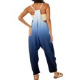 thumbnail image 4 of B91xZ Combinaison à Jambes Larges pour Femmes Décontractée Ample Sans Manches Bretelles Réglables Combinaisons à Jambes Larges avec Poches, Bleu Foncé S, 4 of 4