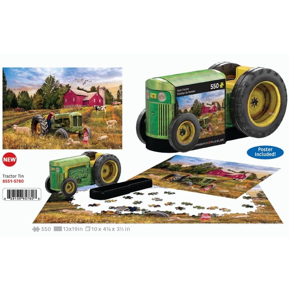 Vintage Tractor Shaped Tin 550 Piece Puzzle