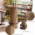 thumbnail image 4 of 39.4" H Wood Bar Table, Round Bistro Pub Table with Metal Ring Footrest, 4 of 5