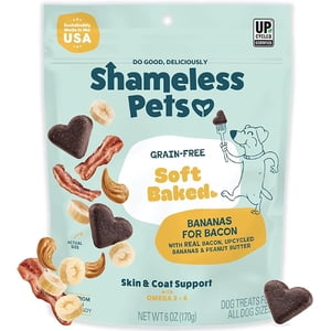Shameless Pets Bananas for Bacon Soft-Baked Dog Treats, 6 oz – Bacon, Banana & Peanut Butter Flavor, Grain-Free Soft Dog Biscuits