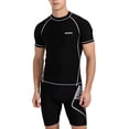 thumbnail image 1 of Tauxra Men’S Plus Size Swim Trunks 2 Piece Outfit, Sun Protection Short Sleeve Rash Guard and Swim Shorts for Men, Beach Surfing Snorkeling Sets, Loose Fit Pool Vacation Wear, 1 of 9