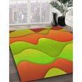 thumbnail image 3 of Ahgly Company Tapis d'Intérieur Ronds Transitionnels Lavables à la Machine Orange Rouge Orange, 6 Pieds Rond, 3 of 7