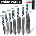 thumbnail image 1 of Kitchen Knife Set VG10 Damascus Steel Japanese Chef Knives Santoku Knife 67 Layers Carving Paring Utility Fruit Vegetable Slicing Knives Abalone Shell Full Tang Handle, 1 of 8