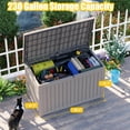 thumbnail image 2 of Coffre de Terrasse de Rangement Extérieur en Résine Gris de 230 gal - Étanche, Couvercle Verrouillable et Poignées pour Meubles de Patio, Outils de Jardin, 2 of 7