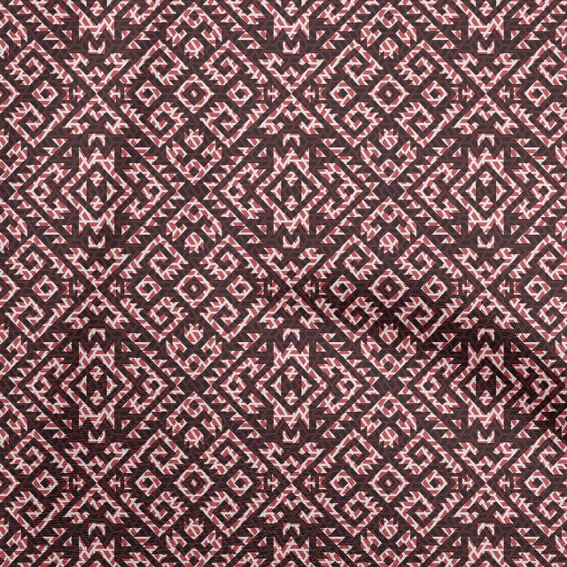 oneOone Cotton Silk Maroon Fabric African Aztech Craft Projects Decor Fabric Printed By The Yard 42 Inch Wide