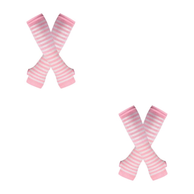 Maytalsory Bas Longs Épais et Confortables en Polyester Faciles à Assortir Rose et Blanc 2Set