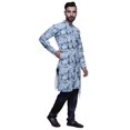 thumbnail image 2 of Atasi Designer Kurta Pajama for Men Printed Angrakha Kurta Set Summer Clothing, 2 of 3