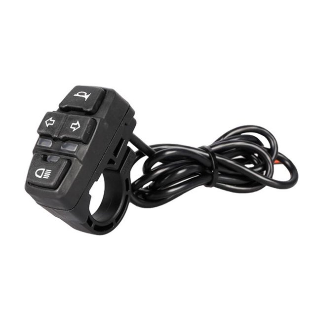 Ruiboury Electric Scooter Light Switch IP64 Waterproof Motorbike Handlebar Button Turn Control Module Accessory Spare Parts 48V