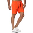 thumbnail image 2 of cllios Mens Shorts Solid Elastic Waist Mid Waist Loose Pockets Drawstring Short Pants, 2 of 4
