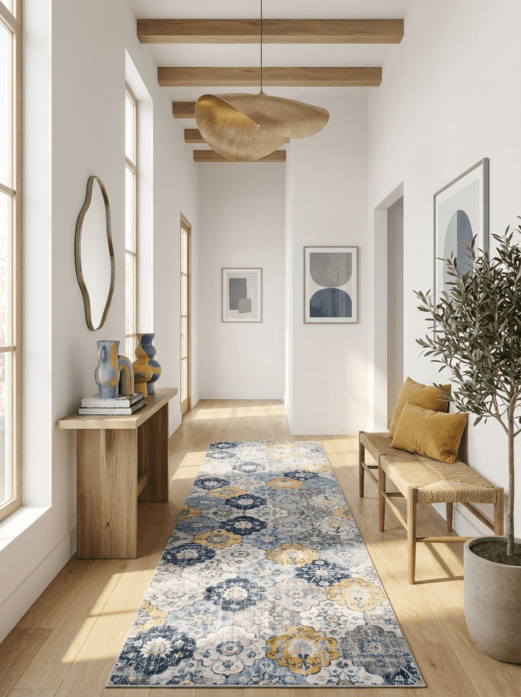 Tapis floral moderne de la collection Savannah Rug Branch
