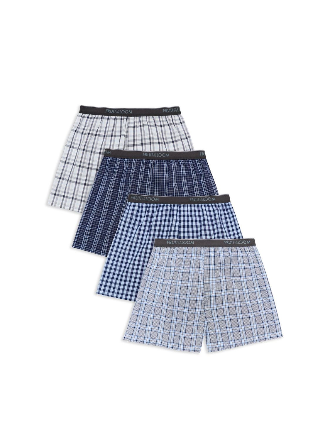 Fruit of the Loom Men's Assorted Blues Boxer Shorts, 4-Pack