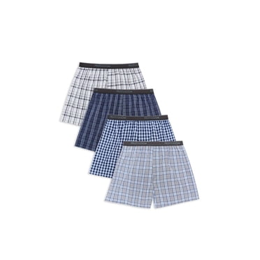 Caleçon boxeur Fruit of the Loom pour hommes, paq. de 4 - bleus assortis