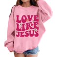 thumbnail image 1 of PMVFHDE Chandails en Molleton de Printemps pour Filles Sweat à Imprimés Graphiques Col Rond Manches Longues Mignon Pull Épaule Tombante Rose, 5-6 Ans, 1 of 6
