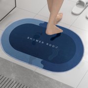 EazyTech Super Absorbent Quick Dry Non Slip Bath Rug, Washable Bathroom Floor Mat with Silica Gel Backing for Shower Tub Front