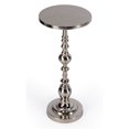 thumbnail image 1 of Butler Specialty Silver Darien Round Nickel Pedestal End Table, 1 of 6