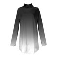 thumbnail image 4 of FAIWAD Women's Turtleneck Long Sleeve Tops Basic Layering Irregular U Hem Soft Underwear Tunic Tops, 4 of 4