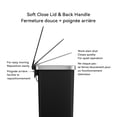 thumbnail image 4 of Better Homes & Gardens Slim Kitchen Garbage Bin, 40l Litre Plastic Step Trash Can with Soft Close Lid, Black, 4 of 16