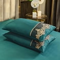 thumbnail image 2 of Sentmoon Throw Pillow Cover Pillow Cover Solid Color Luxurius Pillowcase Set 2-Piece Lace Cutis-Friendly Skidproof Pillowcases European Embroidered Pillow Covers, 2 of 7