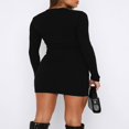 thumbnail image 4 of Metal Twist Sweater Dress with Long Sleeve Bodycon Fit, 4 of 5