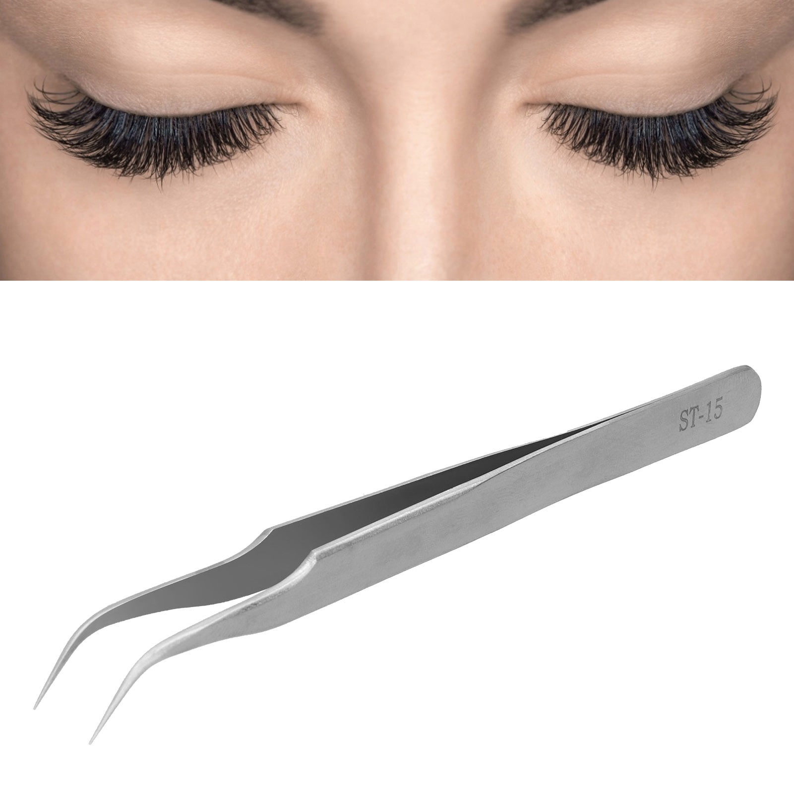 Fdit Pinces de Greffage pour Faux Cils en Acier Inoxydable Antistatiques, Pinces de Greffage pour Cils Portatives, Outil pour Cils, Pinces de Greffage pour Cils, Pince de Greffage pour Cils