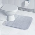 thumbnail image 2 of ORUYROP Memory Foam Toilet Bath Mat U-Shaped, Soft and Comfortable, Super Water Absorbent, Non-Slip, Thick, Machine Wash Bathroom Commode Contour Rug, 24 X 20 Inches (24 X 20 Inches, Silver), 2 of 7