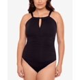 thumbnail image 1 of Lauren Ralph Lauren Plus Size Stretch High-Neck One-Piece Swimsuit, Black, 18W, 1 of 3