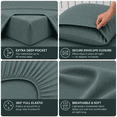 thumbnail image 3 of Comfy Bamboo World Series 4pc Microfiber Sheet Set, Queen Size Bedsheet, Teal, 3 of 6