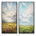 thumbnail image 2 of Designart "pasture Bold Horizon II" Meadow Framed Wall Art Set Of 2 - Green Landscapes Frame Gallery Set For Office Decor, 2 of 6
