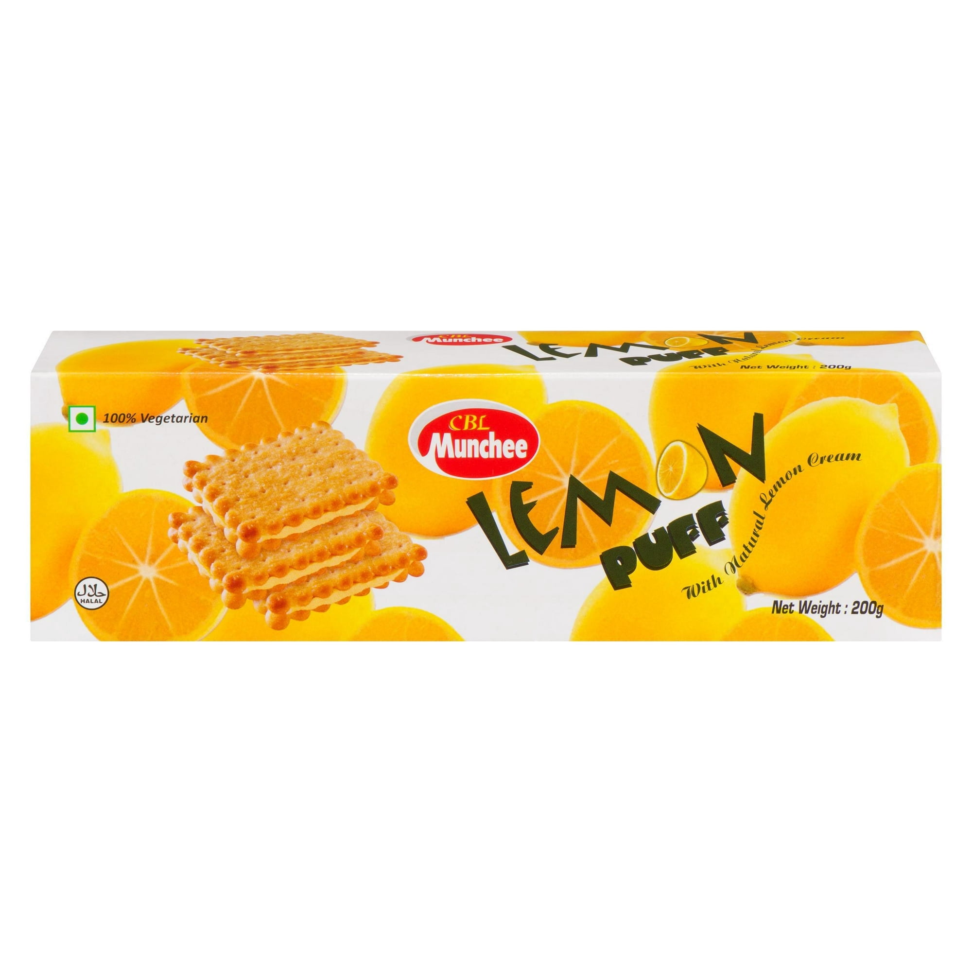Biscuits de souffle croustillant de Citron Munchee, 200g Boîte