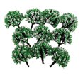 thumbnail image 2 of Milaget 10pcs 1/200 HO Scale Trees Model Train Forest Diorama Scenery Layout Scene White White Green, 2 of 9