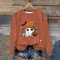 thumbnail image 2 of LMKIHUSA Chandails d'Halloween Fantôme pour Femmes Mode Décontractée Automne 2025 Chandail Kawaii Graphique Brillant Col Rond Chandail à Manches Longues Hauts Saison Effrayante Rouge,m, 2 of 8