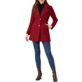 thumbnail image 2 of INSPIRE CHIC Manteau d'Hiver Élégant pour Femme à Revers Cranté, Boutonné, à Simple Boutonnage, Rouge G, 2 of 6