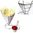 thumbnail image 2 of 2 Pcs Support de Frites et Aliments Support Cône de Croustilles en Fil Métallique avec Sauces et Trempettes, 2 of 6