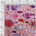 thumbnail image 2 of oneOone Cotton Poplin Red Fabric Asian Block Fish Sewing Craft Projects Fabric Prints By Yard 56 Inch Wide, 2 of 4