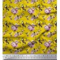 thumbnail image 1 of Soimoi polyester Crepe Fabric Hummingbird,Leaves & Rose Floral Fabric Prints By Yard 42 Inch Wide, 1 of 3