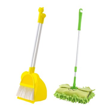 Lipstore Mini Broom and Dustpan Mop Set for Kids Children Housekeeping Cleaning Tools green mop