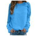 thumbnail image 1 of SNKSDGM Chandail Gris pour Femmes Chandails Courts pour Femmes Femmes Quotidien Maison Extérieur Entraînement Manches Longues T-Shirt Col Rond Haut Chandail Imprimé Blouse de Rue Mode Urbaine TTTG, 1 of 5