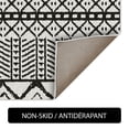 thumbnail image 4 of Mainstays Indoor Modern Tribal Geometric Machine-Tufted Black and White Runner Rug, 2' x 7', Machine Washable, Non-Skid Backing, 4 of 5