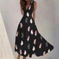 thumbnail image 2 of Yuyuzo Robes de Plage pour Femmes 2025 Décolleté en V Profond Sans Manches Robes Longues de Fête Fluides Boho Vacances Robe Maxi, 2 of 5
