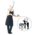 thumbnail image 4 of People Figurines 1:64 Scale Chef Figures Model Trains Architectural People Chef Black, 4 of 8