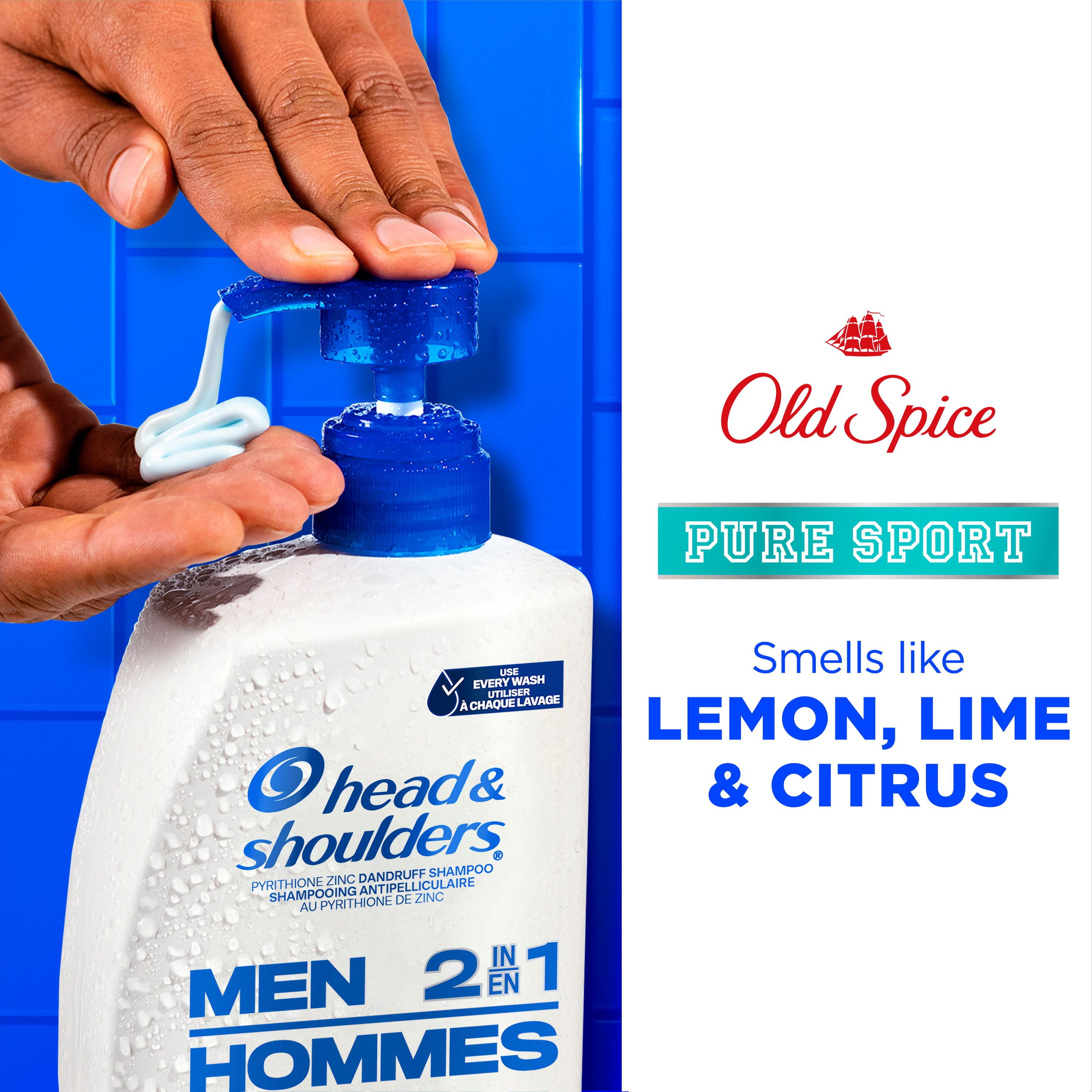 Head & Shoulders Old Spice Pure Sport 2-in-1 Anti-Dandruff Shampoo + Conditioner for Men