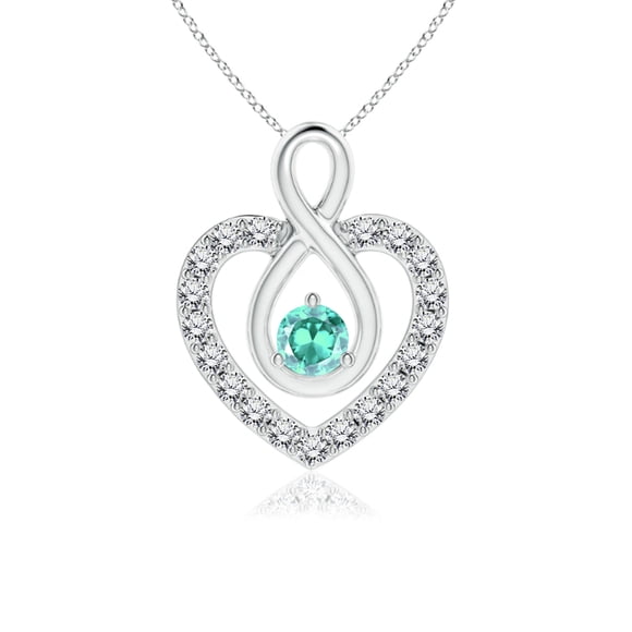 JeenMata December Birthstone Infinity Heart Pendant Necklace - with Crystal Made with Swarovski - in White Gold Plating