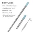 thumbnail image 3 of Collapsible Drinking Straw, Portable And Reusable Metal Straw For 30 Oz 20 Oz Tumblers, 3 of 8