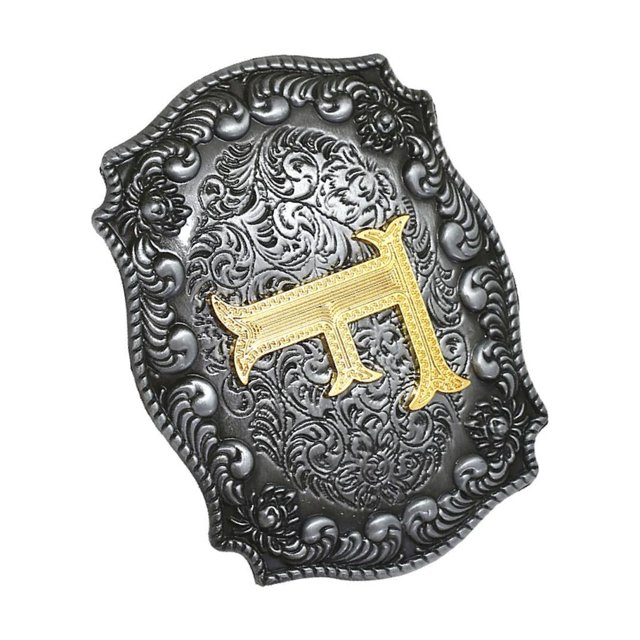 fastboy Western Cowboy Golden Initial Letter A-Z Belt Metal Buckle Accessory Men's letter F 1Set